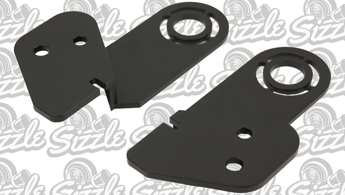 BLACK Billet Radiator Brackets/Mounts for Ford Falcon FG FGX XR6 XR8 PAIR