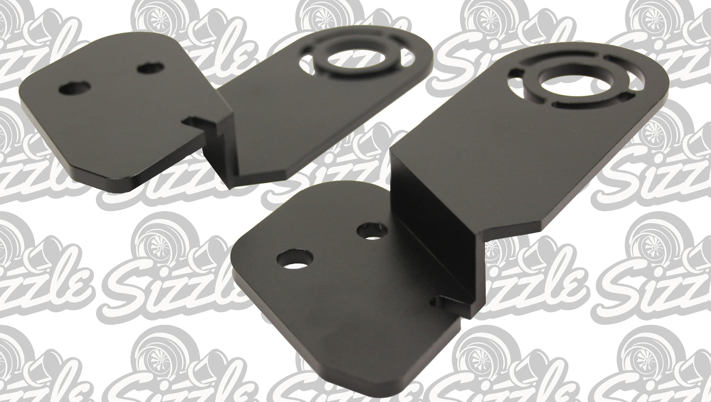 BLACK Billet Radiator Brackets/Mounts for Ford Falcon FG FGX XR6 XR8 PAIR