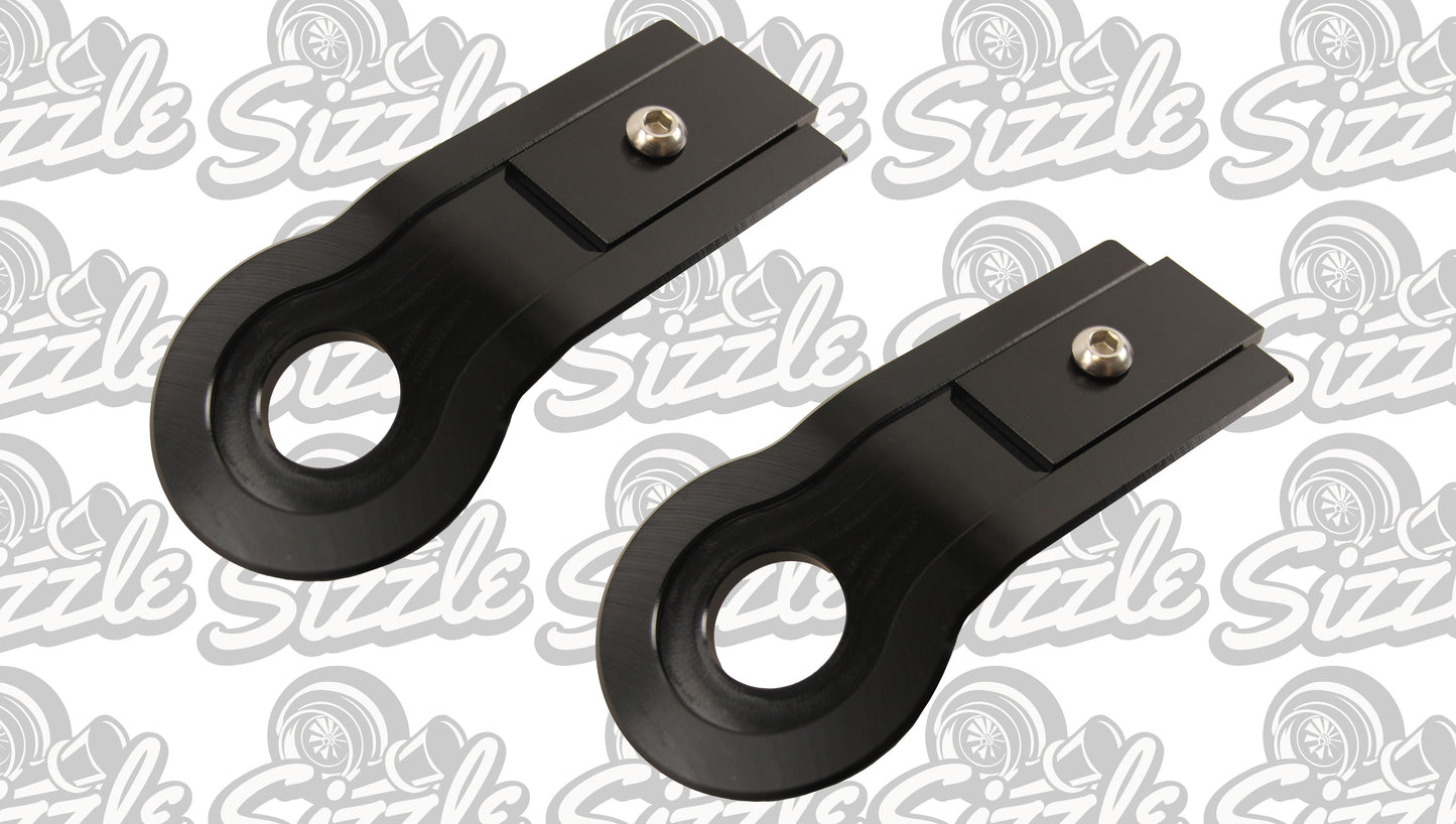 BLACK Billet Adjustable Radiator Brackets/Mounts for Ford Falcon BA BF XR6 XR8 PAIR