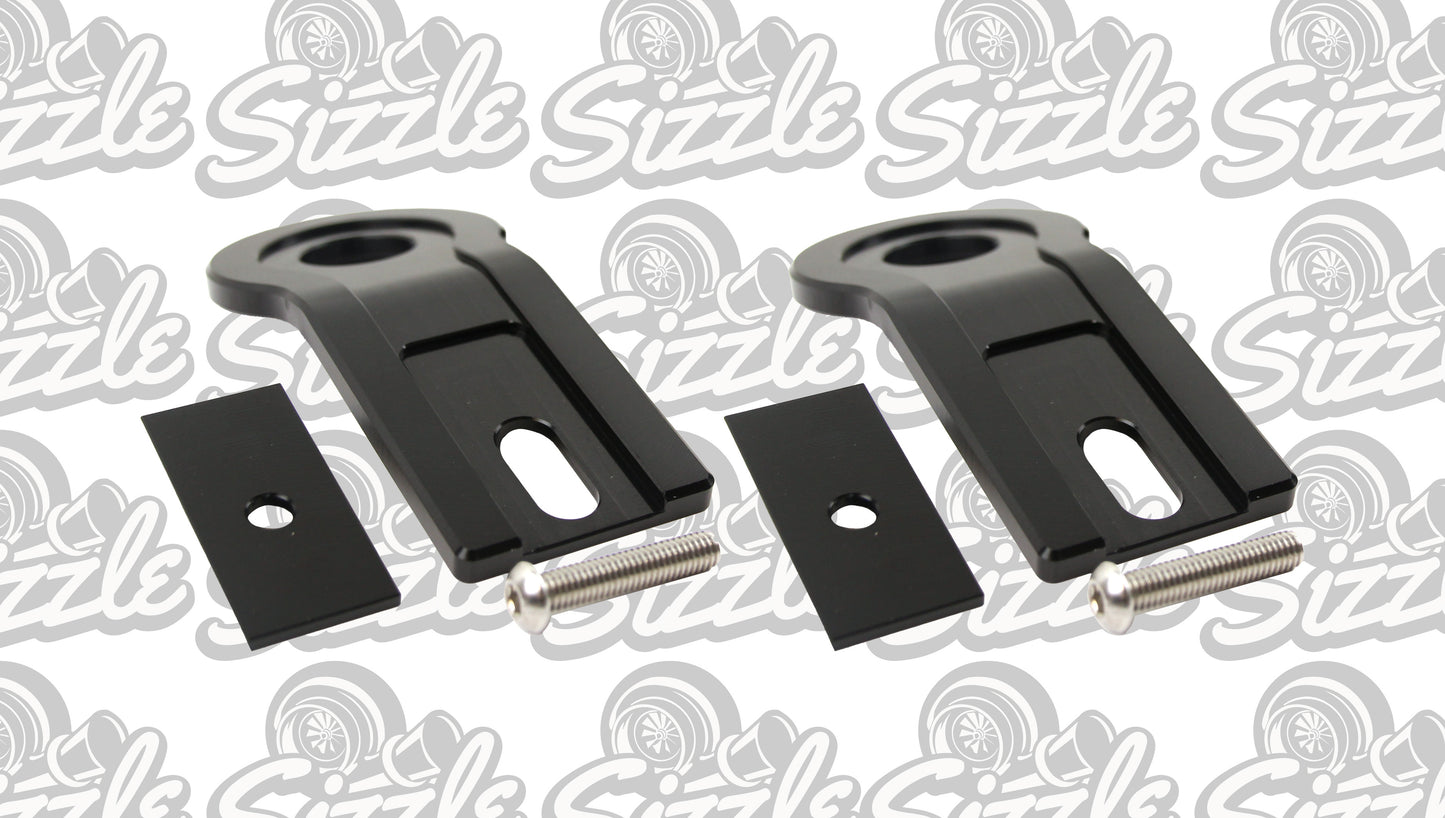 BLACK Billet Adjustable Radiator Brackets/Mounts for Ford Falcon BA BF XR6 XR8 PAIR
