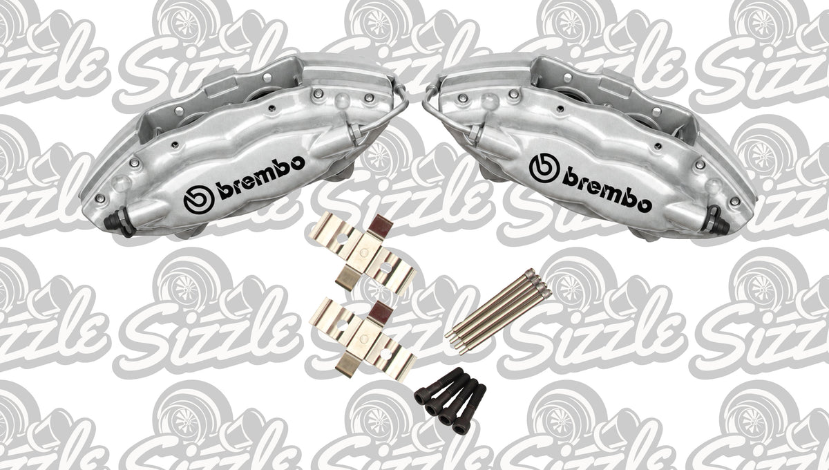 SILVER/BLACK Brembo Big Brakes REAR 4 Piston Upgrade Calipers for Holden VE VF Commodore 360MM