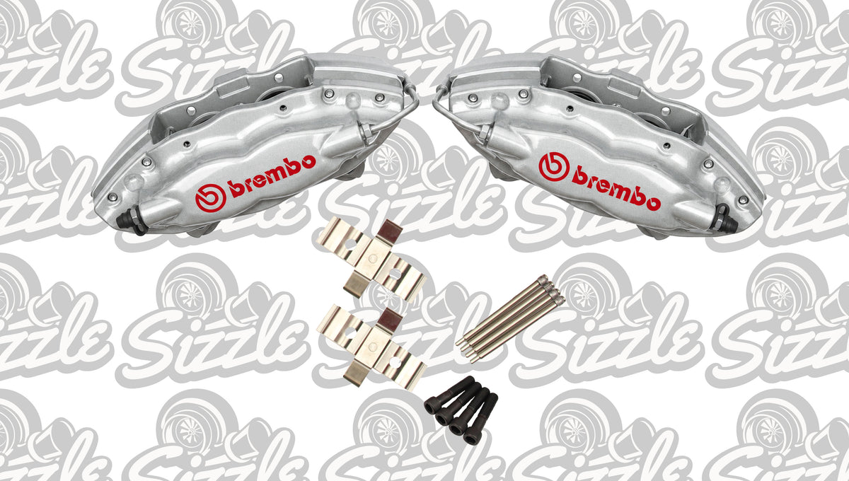SILVER/RED Brembo Big Brakes REAR 4 Piston Upgrade Calipers for Holden VE VF Commodore 360MM