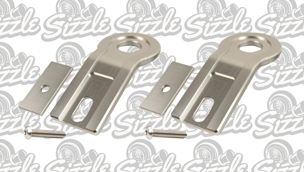 Adjustable Radiator Mounts SILVER Billet Adjustable Radiator Brackets/Mounts for Ford Falcon BA B ...