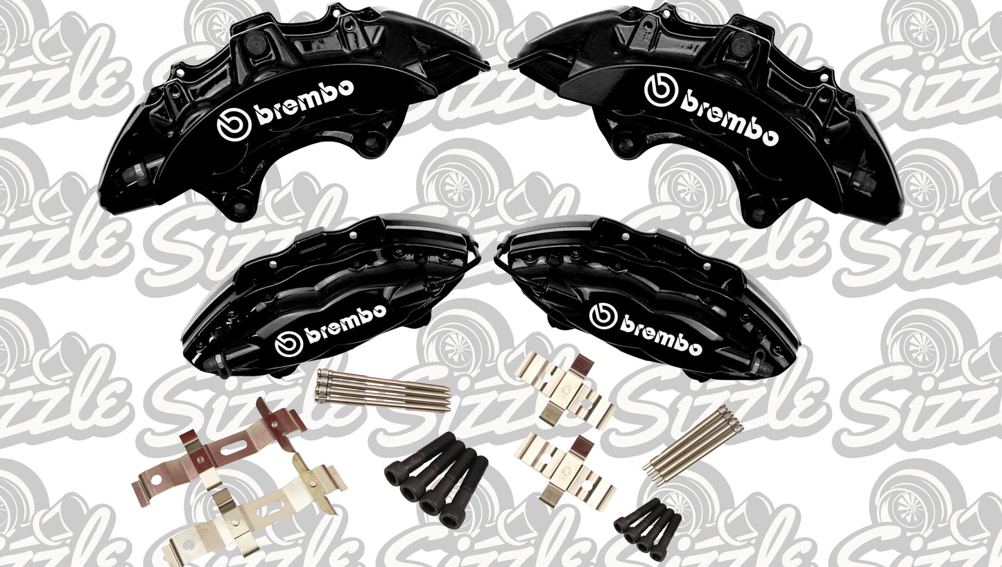 BLACK Brembo Big Brakes FRONT REAR 6 & 4 Piston Upgrade Calipers for Holden VE VF Commodore 370MM