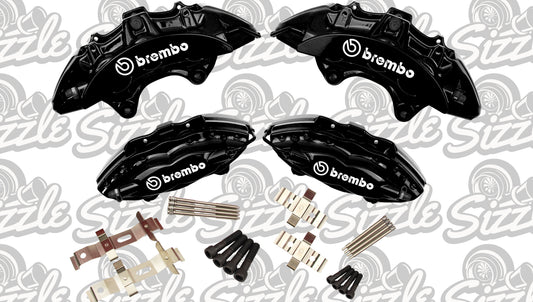 BLACK Brembo Big Brakes FRONT REAR 6 & 4 Piston Upgrade Calipers for Holden VE VF Commodore 370MM